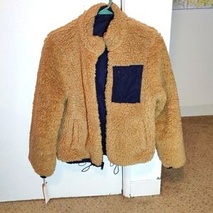 Reversible navy/cream coat